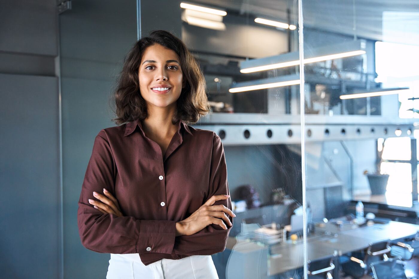 A workforce manager reviewing staffing information in an office
